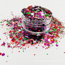 Hot sale mixed chunky glitter for nails art and body